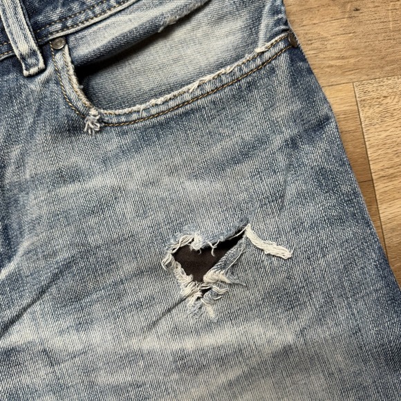 Diesel Zatiny Jeans Men 32x34 Blue Bootcut Italy Thrash Embroidery Faded 008LD - Picture 10 of 16